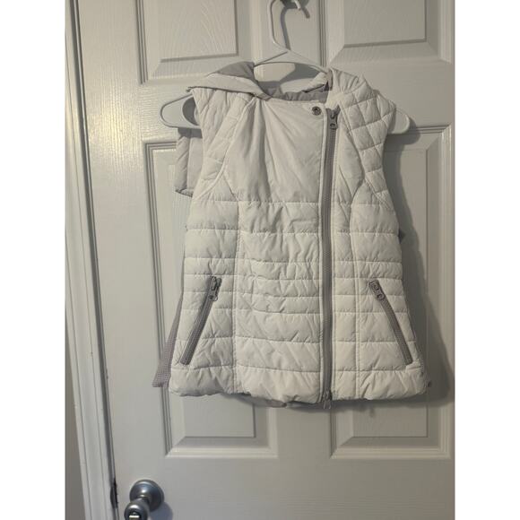 NWT Blanc Nior Women's Solitaire Suede Nylon Puffer Vest White Sz: Small - Picture 1 of 4